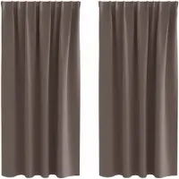 vidaXL Blackout Gordijnen met Ringen 2 st Donkerbruin 175 x 140 cm