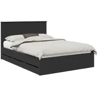 vidaXL Bedframe met lade met opslag Zwart 150 x 200 cm Ingenieurshout