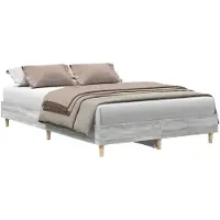 vidaXL Bedframe Grijs Sonoma 193 x 123 x 25 cm Bewerkt hout