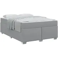 vidaXL Bedframe met matras Lichtgrijs 160 x 200 cm Stof