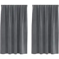vidaXL Gordijnen 2 st Lichtgrijs 140 x 140 cm fluweel