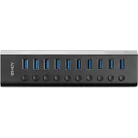 Lindy 43370 43370 USB-hub 10 poorten USB-A USB 3.0 5 GBit/s Zwart