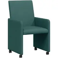 vidaXL Eetkamerstoelen met wielen 2 st Stof Donkergroen