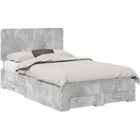 vidaXL Bedframe met lade Beton Grijs 120 x 200 cm Bewerkt hout