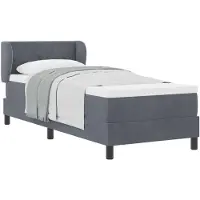 vidaXL Boxspringbed met hoofdeinde, donkergrijs, 80 x 200 cm, fluweel