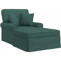 vidaXL Chaise Lounge met Rok 3 st Donkergroen Stof 91 x 157 x 91 cm