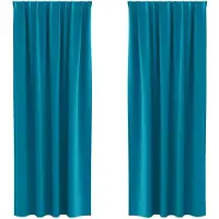 vidaXL Blackout Gordijnen met Ringen 2 pcs Turquoise 245 x 140 cm