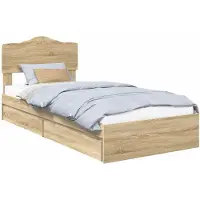 vidaXL Opbergbed Sonoma-eikenhout, 90 x 190 cm, houtvezel