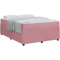 vidaXL Bedframe Roze 140 x 200 cm Stof