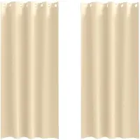 vidaXL Blackout Gordijnen met Ringen 2 pcs Crème 245 x 140 cm