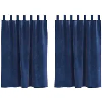 vidaXL Verduisterende gordijnen 2 st Donkerblauw 140 x 140 cm Fluweel