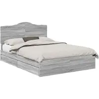 vidaXL Opbergbed met lade Grijs Sonoma 150 x 200 cm Bewerkt hout