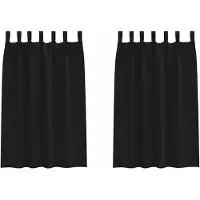 vidaXL Blackout Gordijnen met Ringen 2 st Zwart 175 x 140 cm Polyester