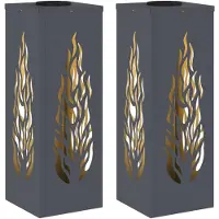 vidaXL Zonne LED Pad Licht 2 st Warmwit 18 x 18 x 50 cm
