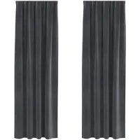vidaXL - Gordijnen - 2 - st - Lichtgrijs - 140 - x - 225 - cm - fluweel
