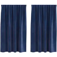 vidaXL Verduisterende gordijnen 2 pcs Donkerblauw 140 x 175 cm Fluweel