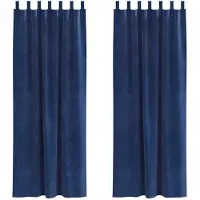 vidaXL Verduisterende gordijnen 2 st Donkerblauw 140 x 225 cm Fluweel
