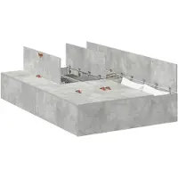 vidaXL Opbergbedframe met opslag Beton Grijs 120 x 200 cm Bewerkt hout