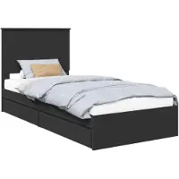 vidaXL Opbergbed met lade met opslag Zwart 90 x 190 cm Bewerkt hout