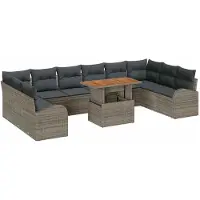 vidaXL Tuinbank Set 11 st Grijs