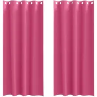vidaXL Blackout Gordijnen met Ringen 2 st Felroze 245 x 140 cm