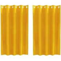 vidaXL Gordijnen 2 st Mosterdgeel 140 x 140 cm fluweel