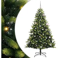 vidaXL Kunstmatige Gehingde Kerstboom 150 LEDs Groen 150 cm PVC en PE