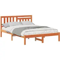 vidaXL Bedframe Wasbruin 120 x 190 cm Massief grenenhout