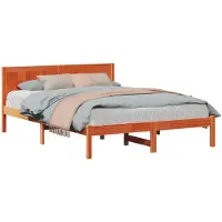 vidaXL Bedframe Bruin 160 x 200 cm Massief grenenhout
