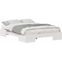 vidaXL Bedframe, wit, 140 x 190 cm