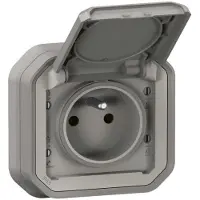 Legrand Flushed Mount Plexo Plug 230v Zilver 16A