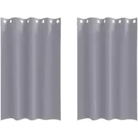 vidaXL Blackout Gordijnen met Ringen 2 st Lichtgrijs 175 x 140 cm