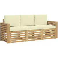 vidaXL Sofa-Sets 3 st Wit en crèmekleurig Polyester