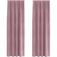 vidaXL Gordijnen 2 st Donkerroze 140 x 245 cm fluweel