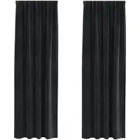 vidaXL Verduisterende gordijnen 2 pcs Zwart 140 x 225 cm Fluweel
