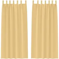 vidaXL Blackout Gordijnen met Ringen 2 pcs Beige 245 x 140 cm