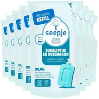 Seepje 8x Handzeep Navulling Eucalyptus Met Rozemarijn 300 Ml