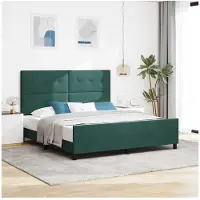 vidaXL Boxspring bed met hoofdeinde Donkergroen 180 x 200 cm Fluweel