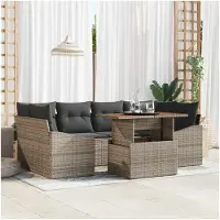 vidaXL Tuinbank Set 7 st Grijs en Bruin