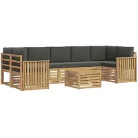 vidaXL Tuinset met 8 zitplaatsen, wit en antraciet, polyester