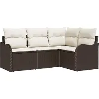 vidaXL Tuinbank Set 4 st Bruin poly rattan