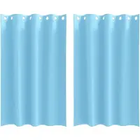 vidaXL Blackout Gordijnen met Ringen 2 st Lichtblauw 175 x 140 cm