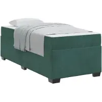 vidaXL Bedframe met matras Donkergroen 80 x 200 cm Stof