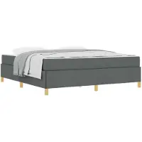 vidaXL Bedframe, donkergrijs, 180 x 200 cm, gestoffeerd