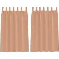 vidaXL Blackout Gordijnen met Ringen 2 pcs Lichtbruin 175 x 140 cm
