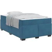 vidaXL Bedframe met matras Donkerblauw 120 x 200 cm Stof