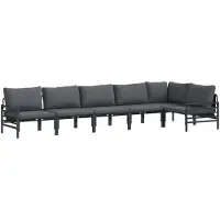 vidaXL Tuinbank Set 6 st Zwart Staal