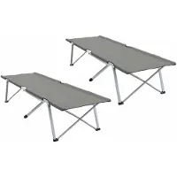 vidaXL Opvouwbaar Campingbed 2 st Grijs 194 x 62,5 x 42,5 cm