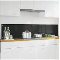 vidaXL Keukenachterwand 2 pcs Zwart 100 x 40 cm gehard glas