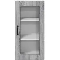 vidaXL Wandglas Kasten LUCCA 2 st Grijs sonoma Bewerkt hout